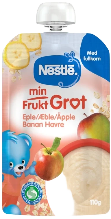 Min Fruktgrøt Eple&Banan 6mnd 110g Nestle