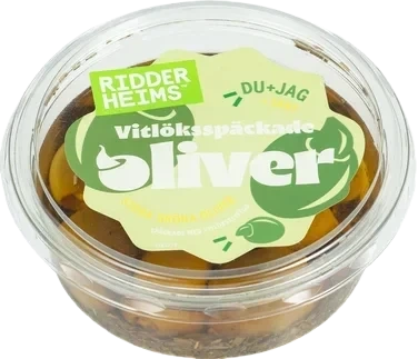 Vitlöksspäckade oliver
