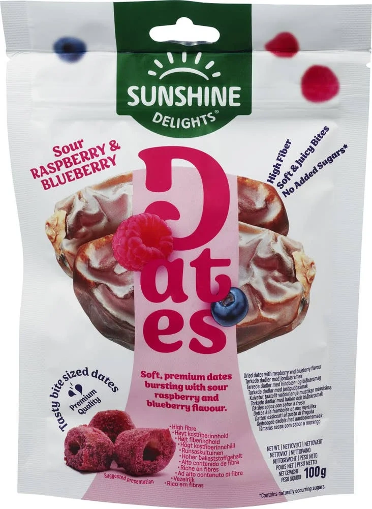 Sunshine Delights Raspberry & Blueberry Dates