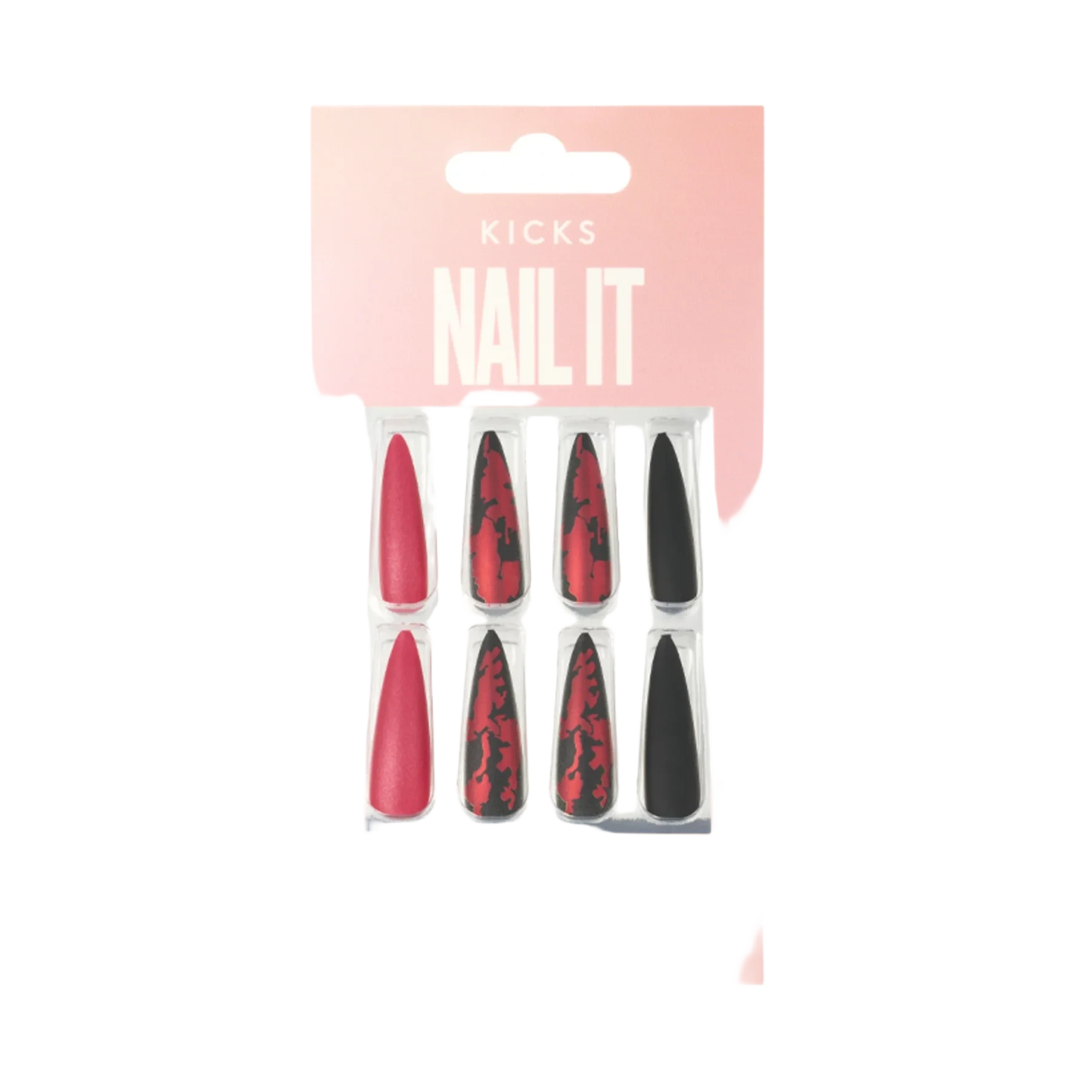 KICKS Beauty Nail It - 24 Press On Halloween Nails Black/Red