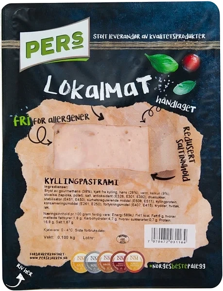 Kyllingpastrami skåret  100g