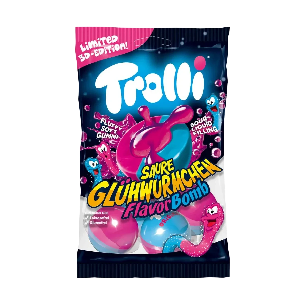 Trolli Sour Glow Worms 3D 75 g