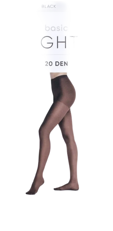 Tights Basic 20 Den Black 44-50 La Mote