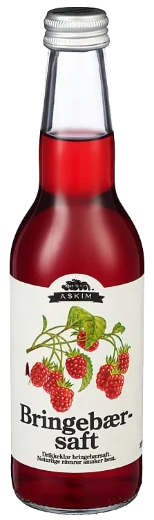 Bringebærsaft Drikkeklar 0,33l flaske Askim