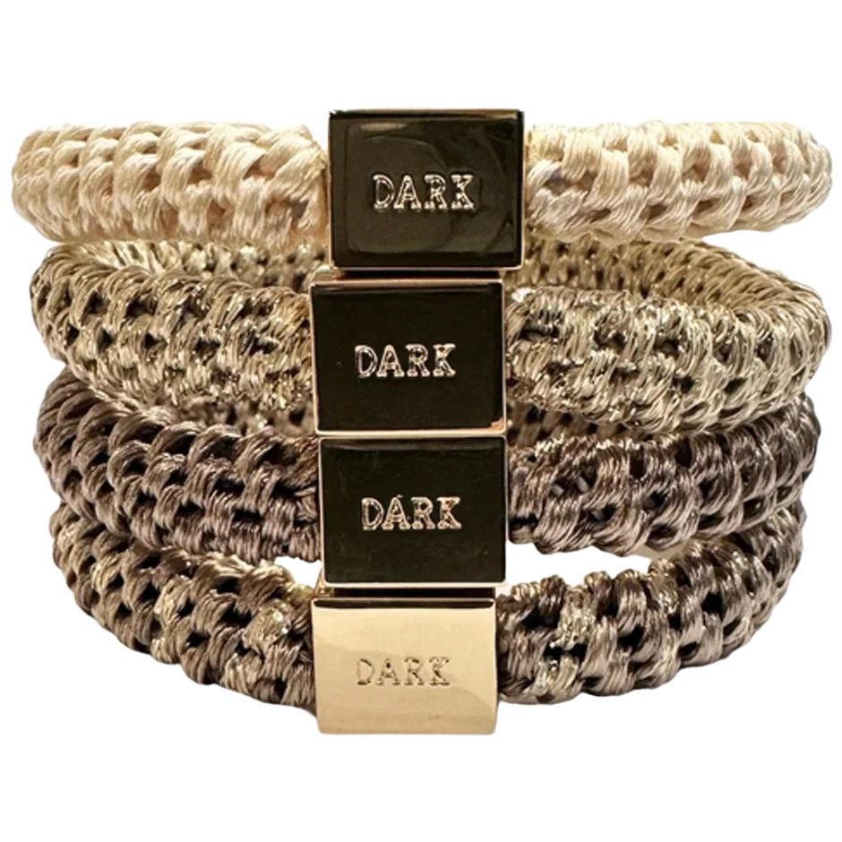 Dark Fat Hair Ties 4 Pk Combo