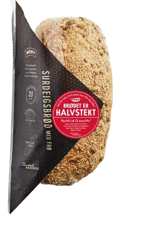 Surdeigsbrød m/Frø Halvstekt 780g Håndlagd