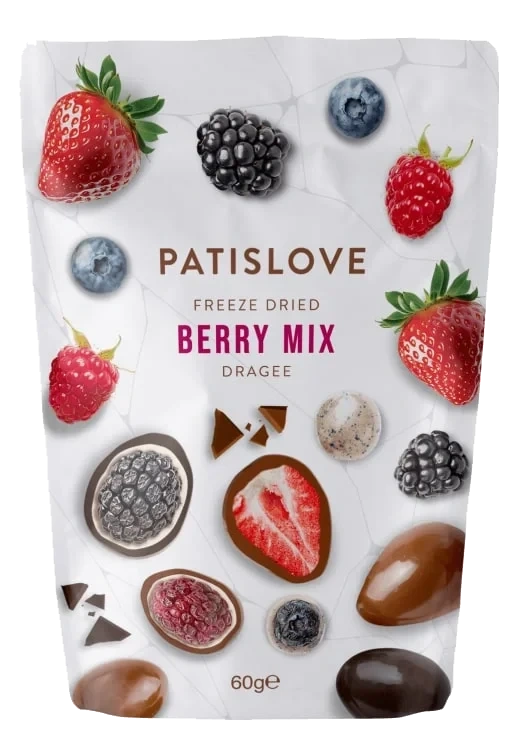 Bær Mix Dragee Frysetørket 60g Patislove