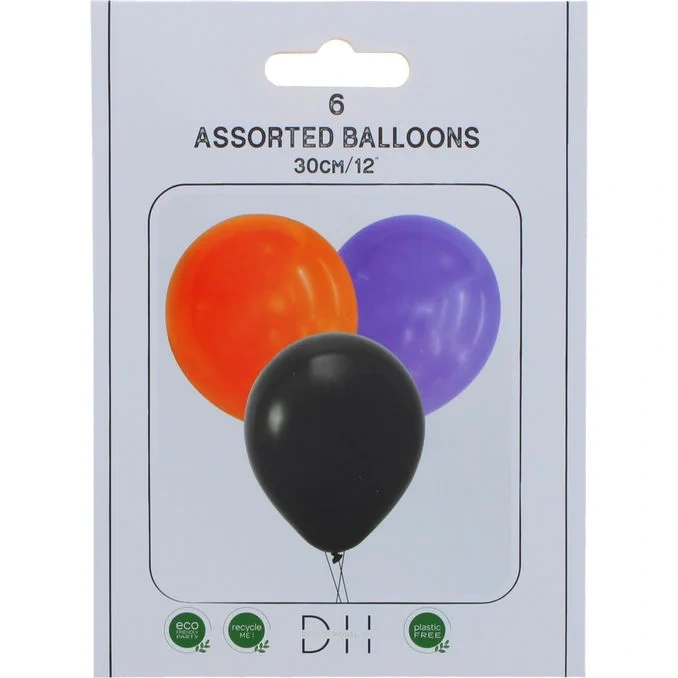 DesignHouse 95 Ballonger Orange, Svart & Lila