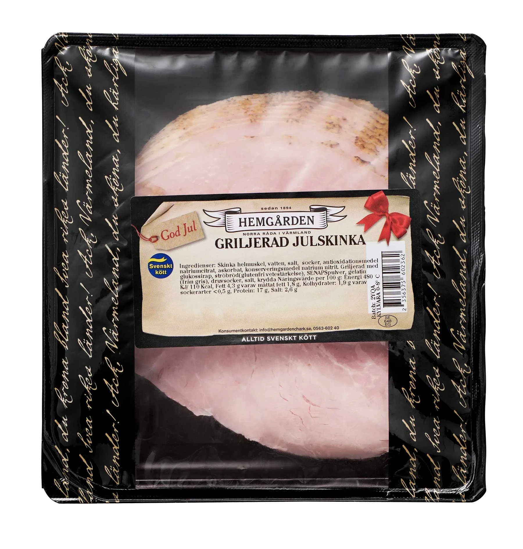 Griljerad julskinka skivad tråg