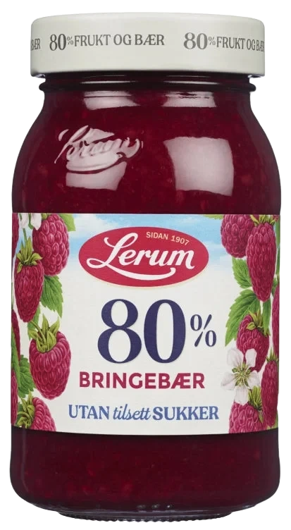 Bringebærsyltetøy u/Sukker 330g Lerum