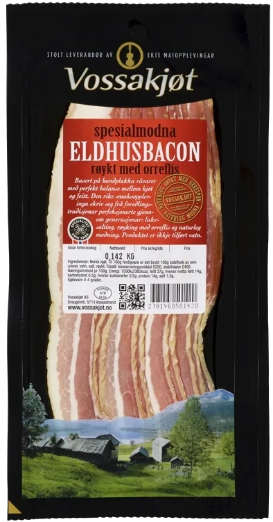 Eldhusbacon Skåret Skivet Vossakjøt