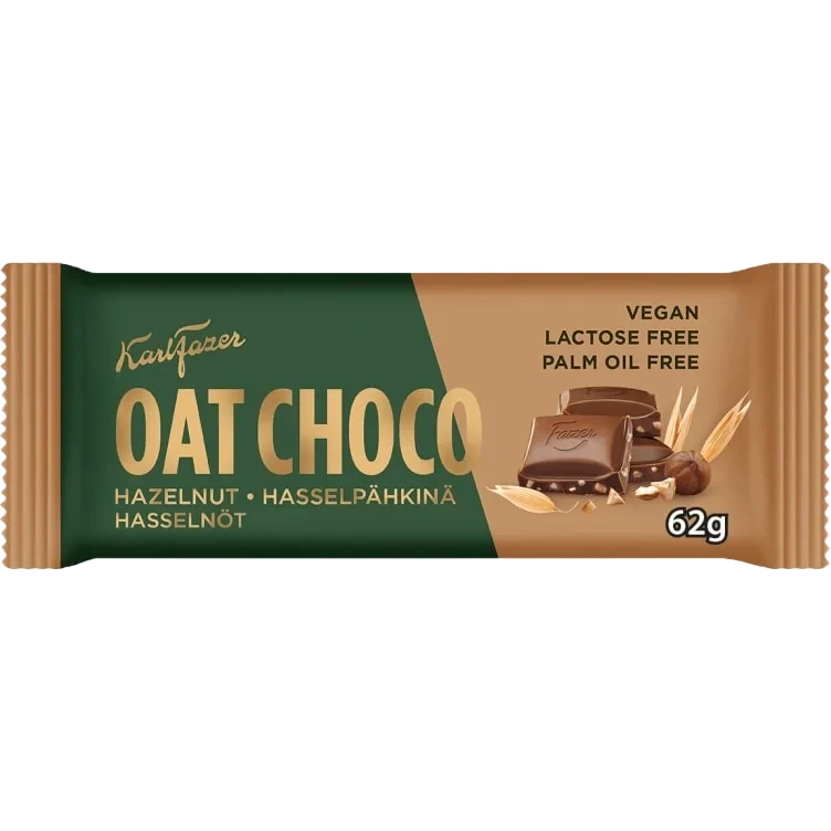Oat Chocolate Hasselnøtt Vegan 62g Fazer