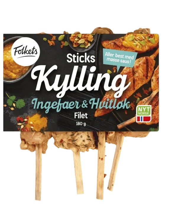 Kylling Sticks Ingefær&Hvitløk 180g Folkets