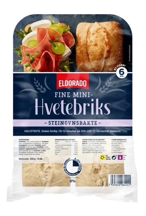 Hvetebriks Fine Mini Steinovnsbakte 6stk 300g