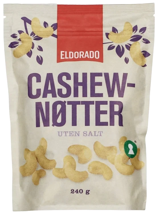 Cashewnøtter u/salt 240g Eldorado
