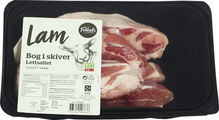 Lammebog skivet Lettsaltet Ca1kg Folkets