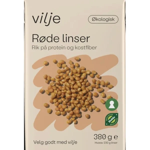 Linser Røde Økologisk 380g Vilje