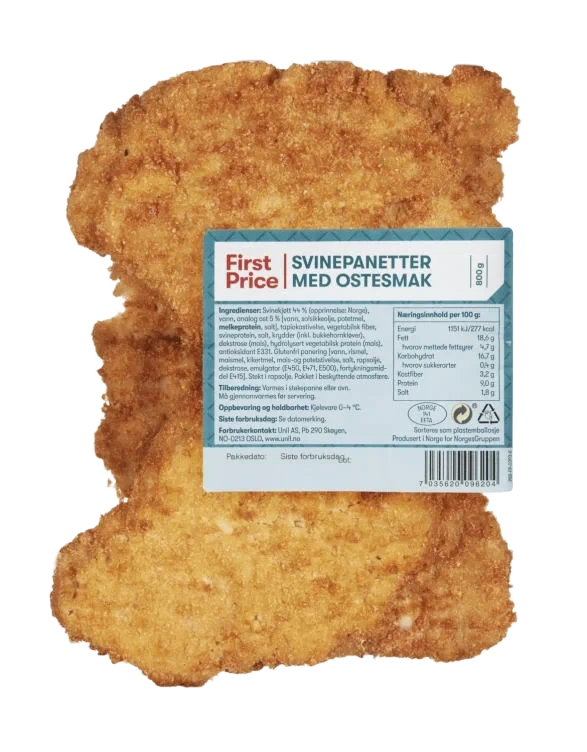 Svinepanetter m/Ostesmak 800g First Price
