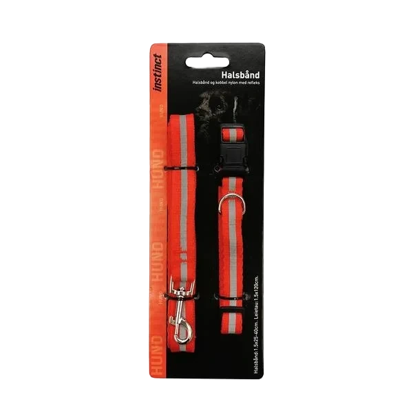 Halsbånd & kobbel nylon m/ reflex
