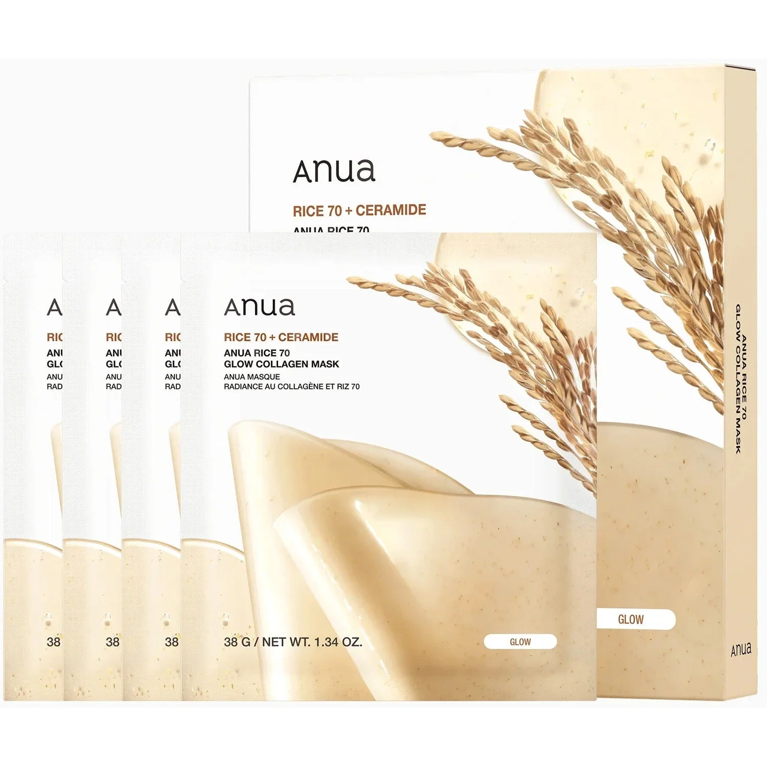 Anua Rice 70 Glow Collagen Mask