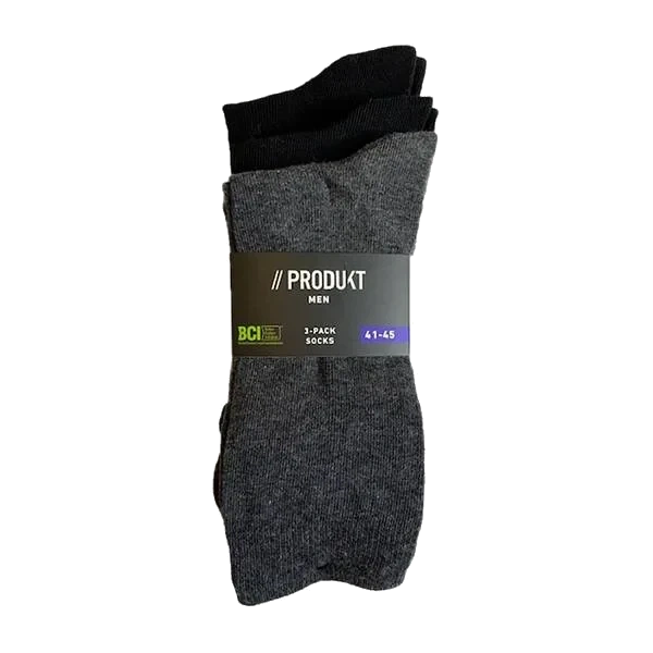 Socks 3-pack Grey/Black/Black (41-45)