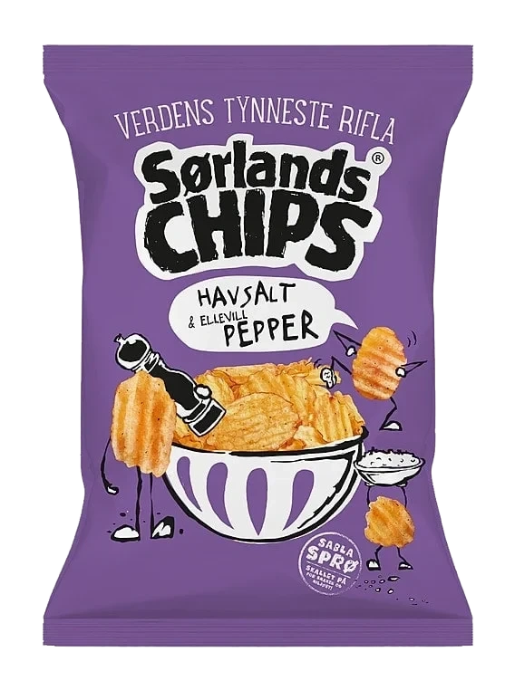 Verdens Tynneste Rifla Havsalt&Pepper 240g