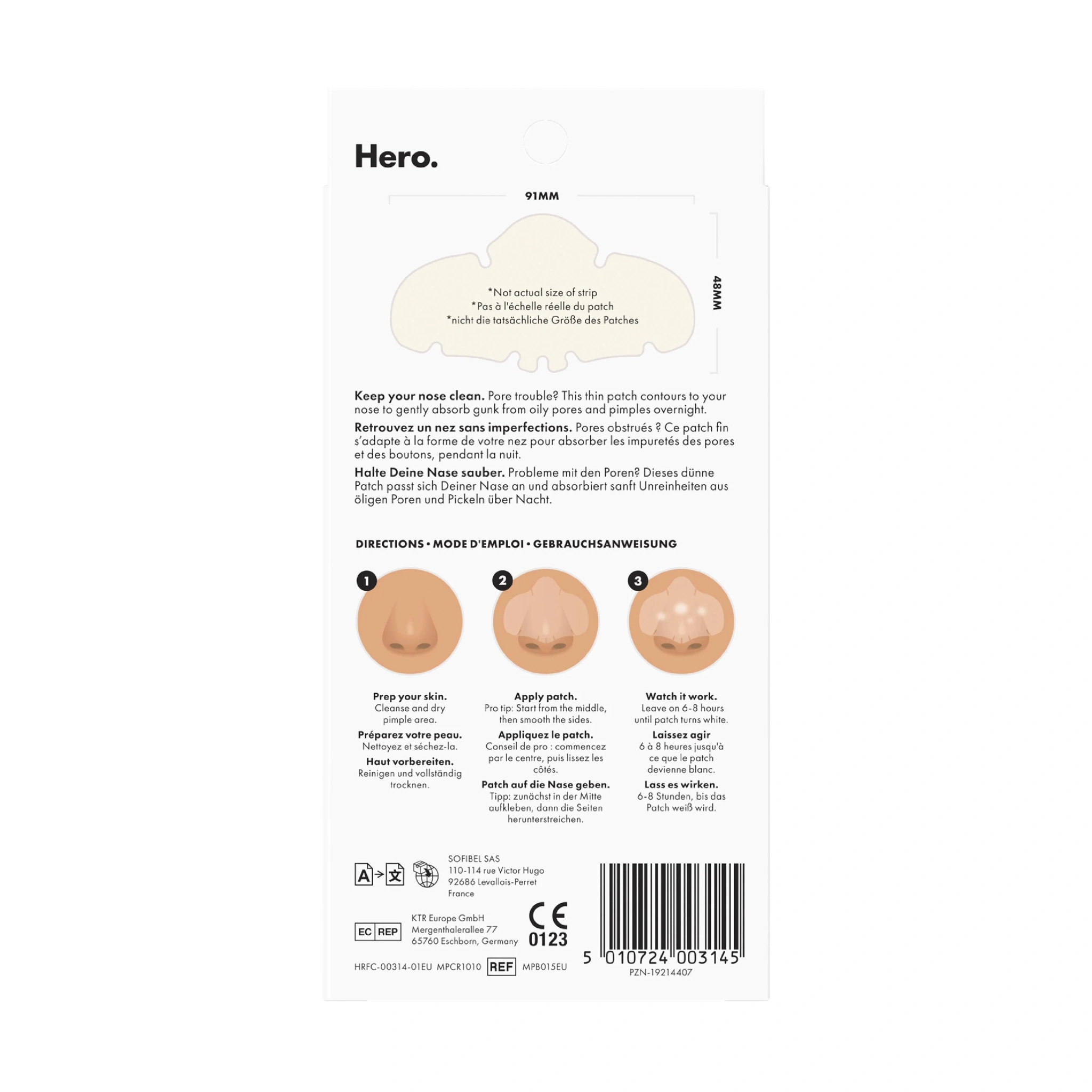Hero Mighty Patch Nose, 10 stk.