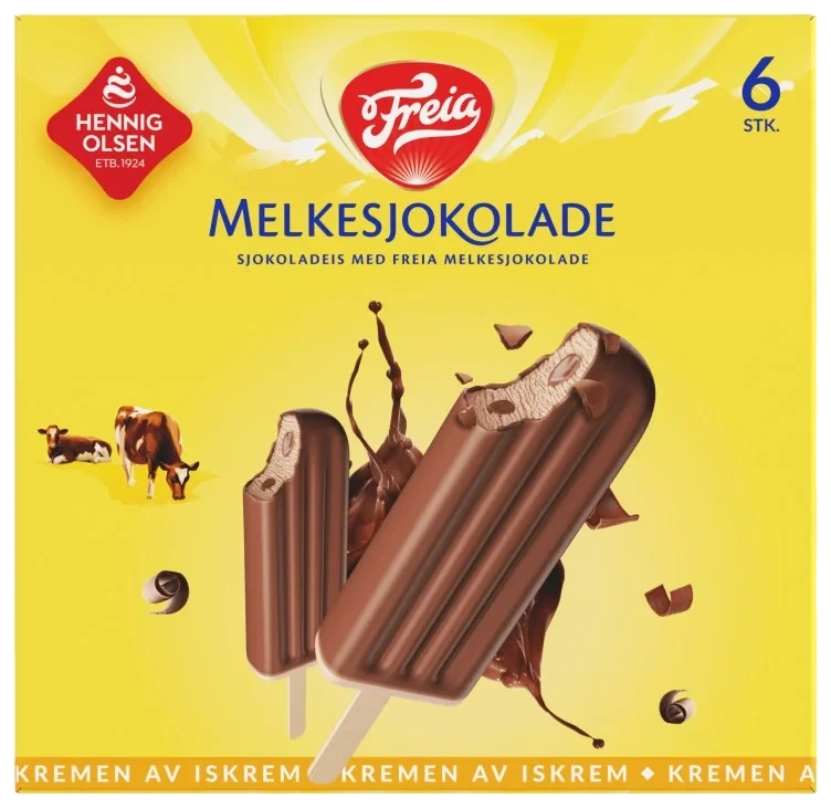 Freia Melkesjokolade Sjokoladeis 6stk Hennig-Olsen