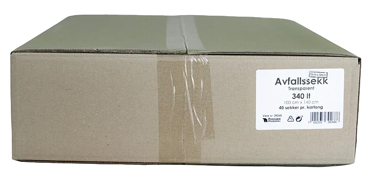 Plastsekk Transparent 100x140 340lt Komprimator *krt A 40 stk