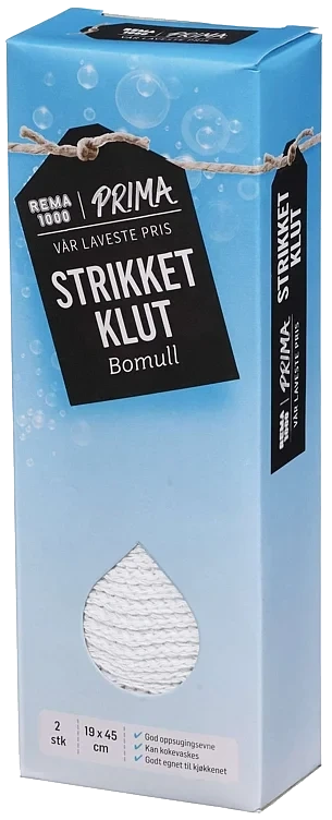 Soft style strikkeklut,bomull 2stk