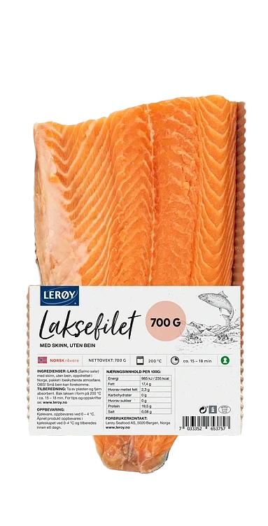 Laks Helside m/Skinn 700g Lerøy