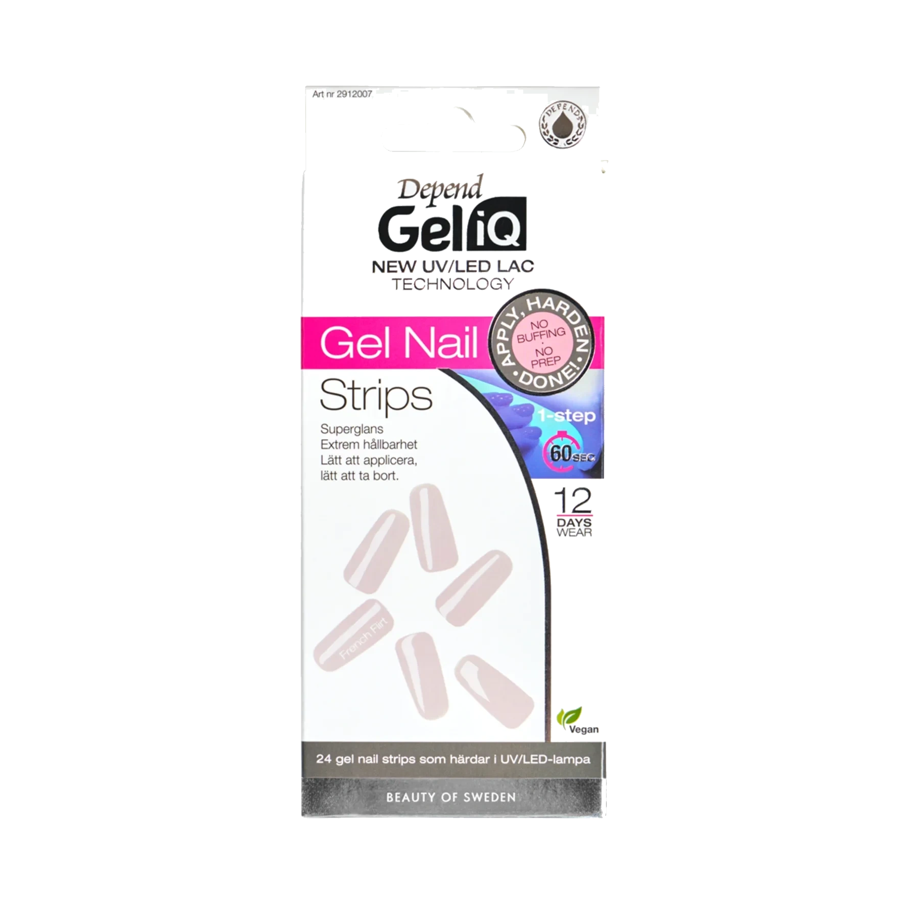 Depend Gel iQ Gel Nail Strips Semi Cured 007 French Flirt