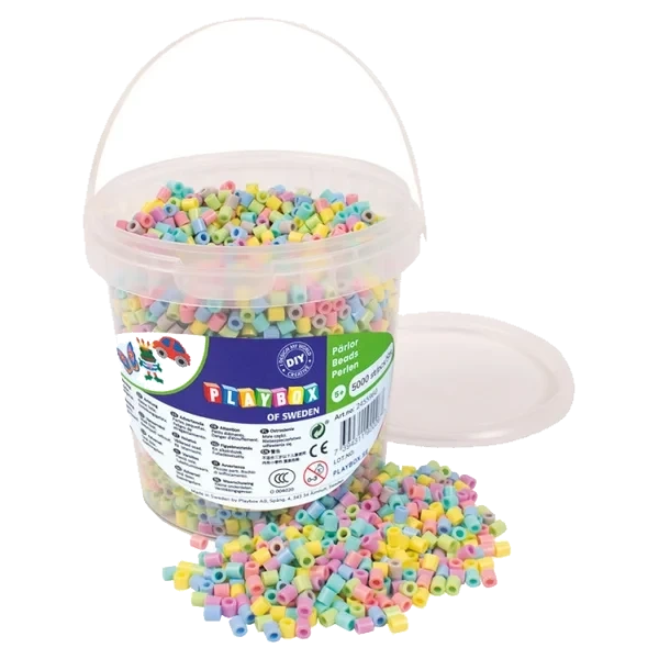 Rørperler Pastell 5000 Stk I Bøtte