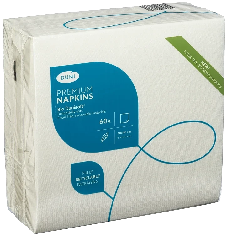 Serviett biodunisoft hvit 40cm   60stk
