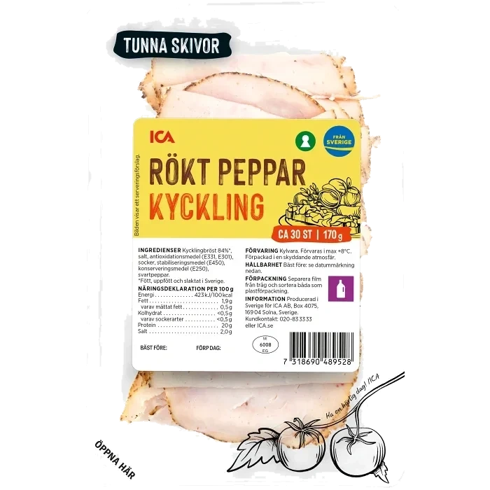 Kyckling Rökt Peppar 170g ICA