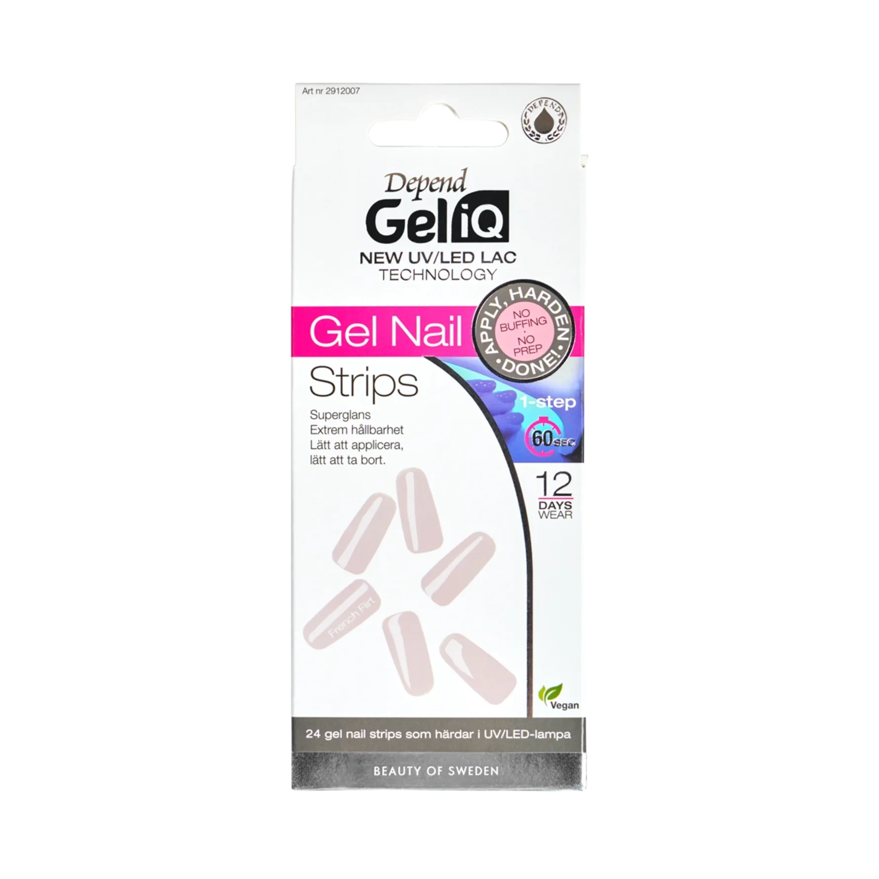 Depend Gel iQ Gel Nail Strips Semi Cured 007 French Flirt