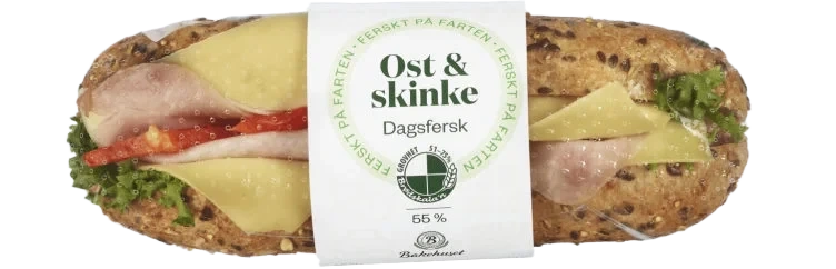 Baguette Grov Ost&Skinke 215g Bakehuset