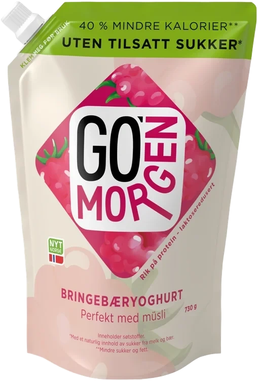 Go'morgen bringebær uten tilsatt sukker 730g