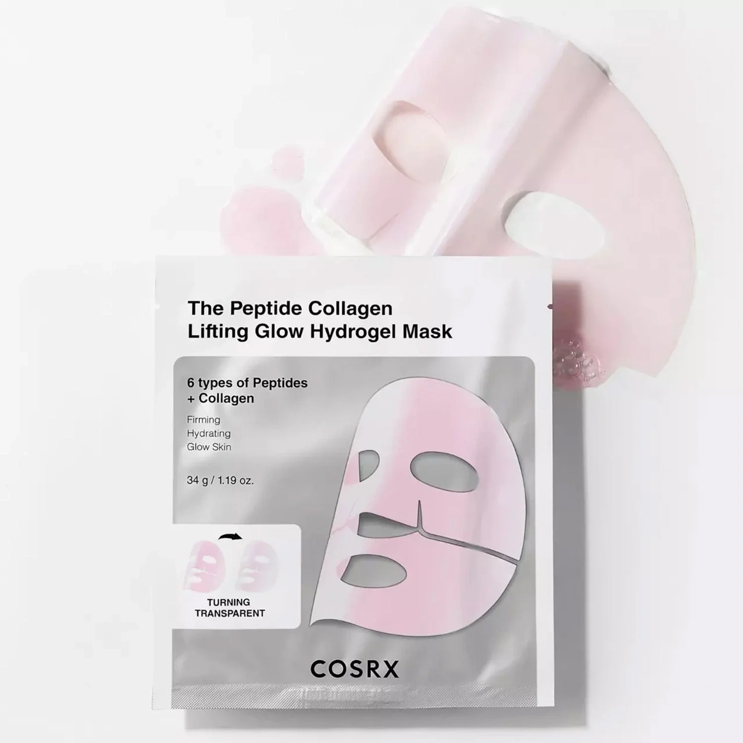 COSRX The Peptide Collagen Lifting Glow Hydrogel Mask, 3 stk.