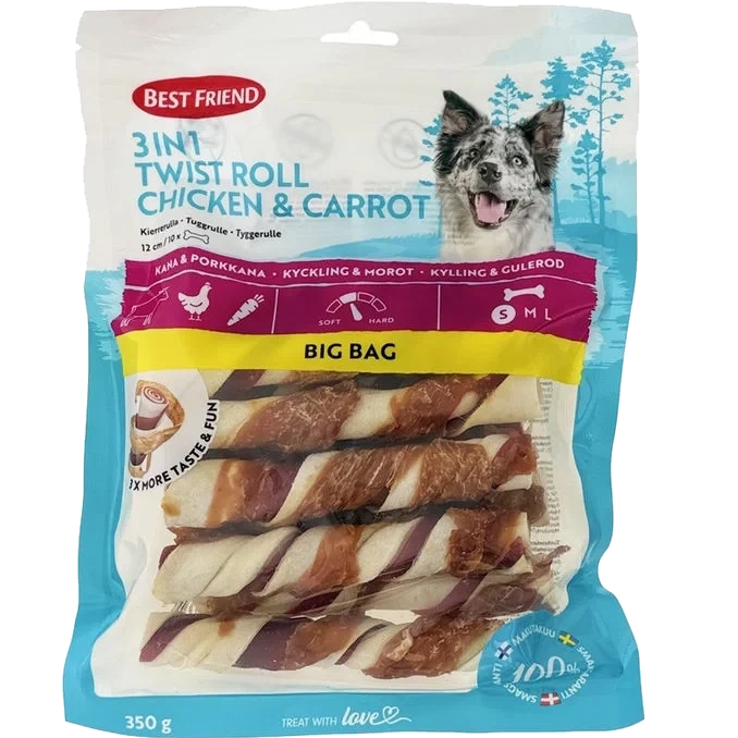 Hundgodis 3-in-1 Kyckling & Morot