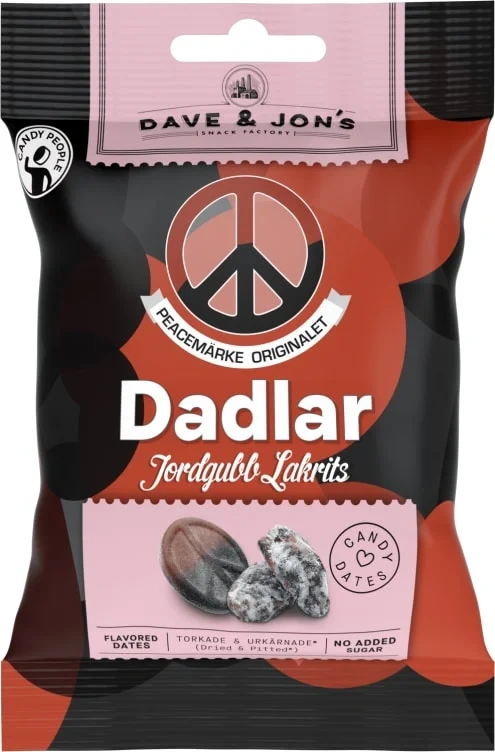 Dave&Jon's Dadlar Peacemaker Jordbær&Lakris 50g