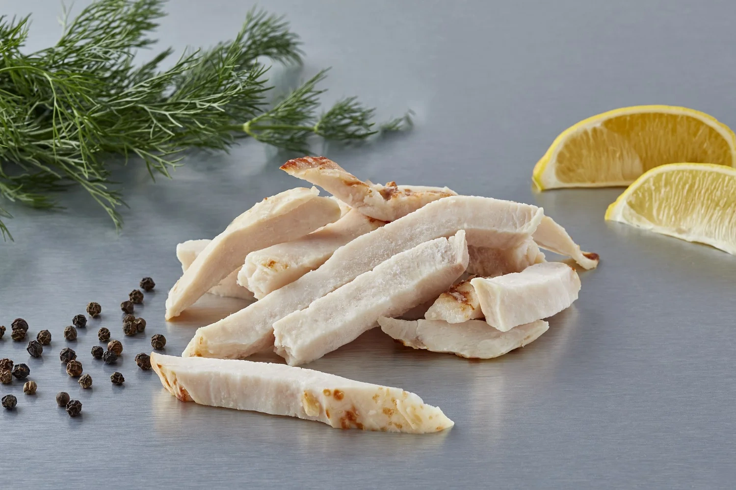 Kycklingbröstfilé grillad strimlad