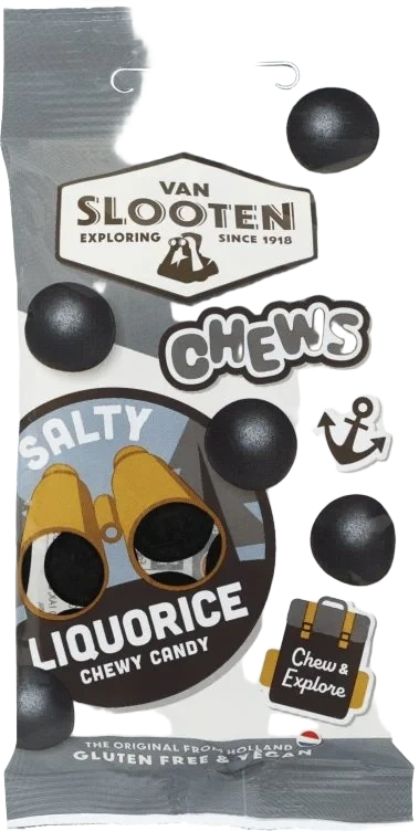 Chews Salty Licorice 60g Van Slooten