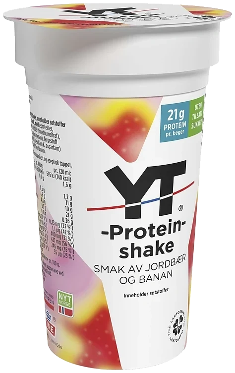 Yt prot.rik jordbær/bananshake 220ml