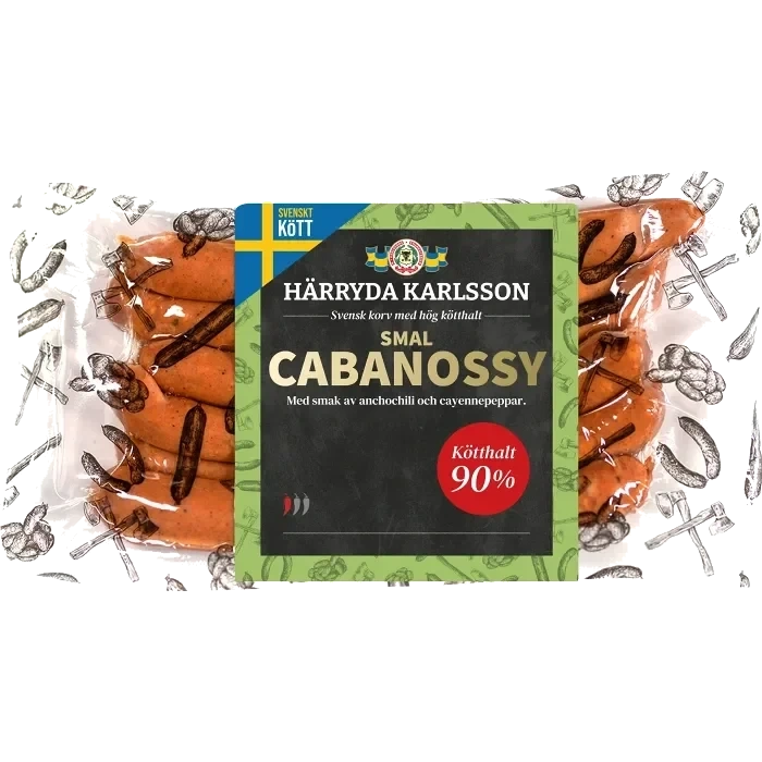 Cabanossy Smal 90% Kötthalt 240g Härryda Karlsson