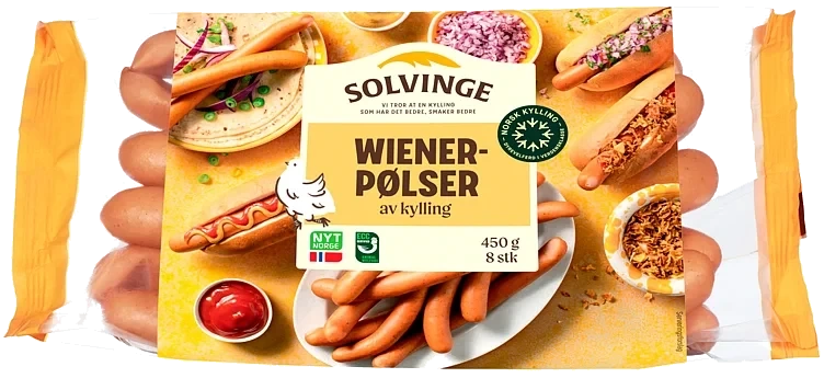 Wienerpølse av kylling  450g
