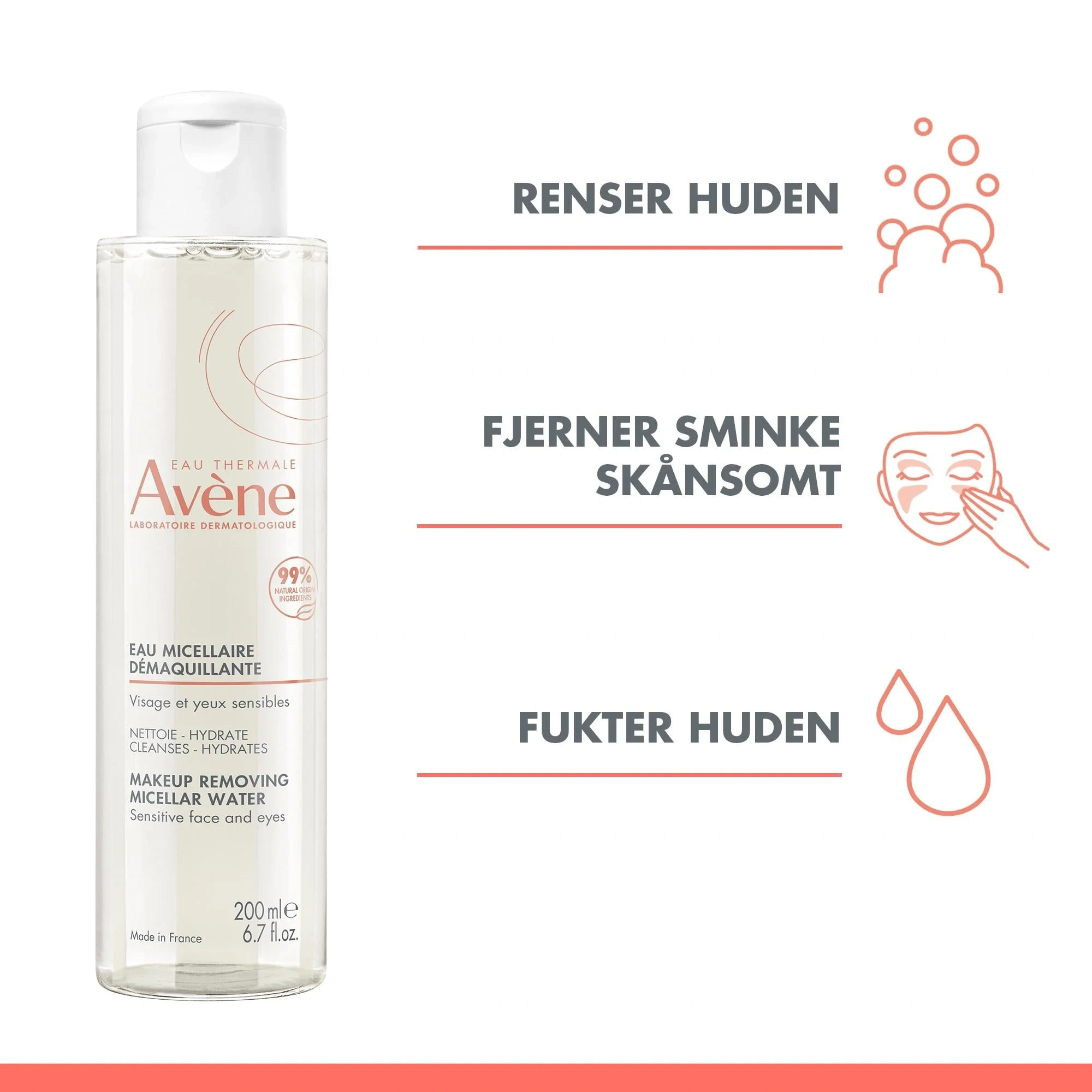 Avène Makeup Removing Micellar Water, 200 ml