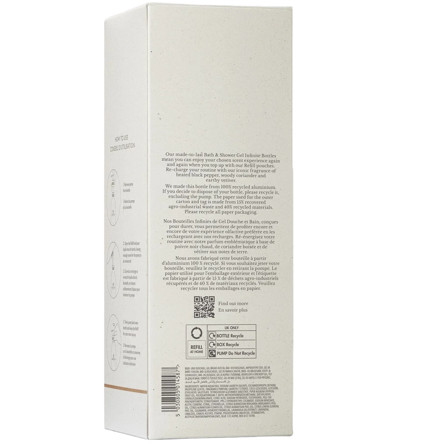 Molton Brown Infinite Bottle Re-charge Black Pepper Bath & Shower Gel