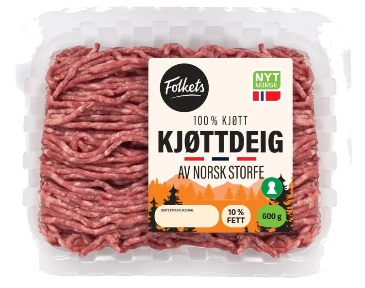 Kjøttdeig Storfe Magrere 10% 600g Folkets