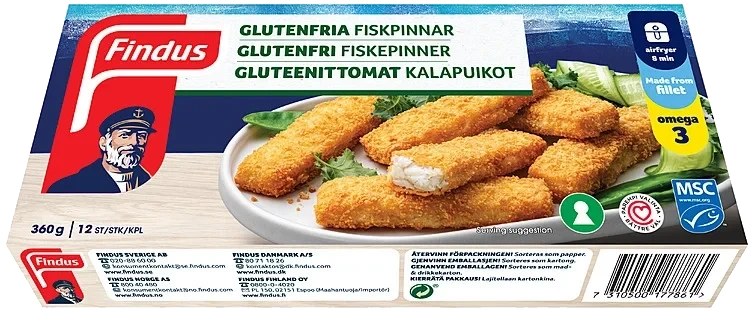 Fiskpinnar glutenfri 360g Findus